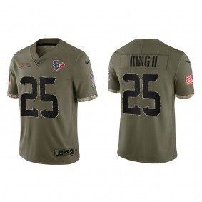 Desmond King Houston Texans Olive 2022 Salute To Service Limited Jersey