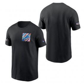 Men's Detroit Lions Black 2023 NFL Crucial Catch Sideline Tri-Blend T-Shirt