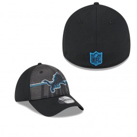 Men's Detroit Lions Black 2023 NFL Training Camp Team Colorway 39THIRTY Flex Fit Hat