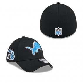 Men's Detroit Lions Black 2024 NFL Draft 39THIRTY Flex Hat