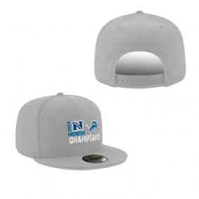 Men's Detroit Lions Gray 2023 NFC North Division Champions 9FIFTY Snapback Adjustable Hat