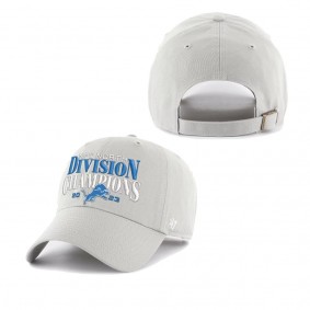 Men's Detroit Lions Gray 2023 NFC North Division Champions Clean Up Adjustable Hat