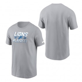 Men's Detroit Lions Gray 2023 NFL Playoffs Iconic T-Shirt