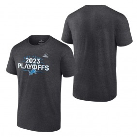 Men's Detroit Lions Heather Charcoal 2023 NFL Playoffs T-Shirt