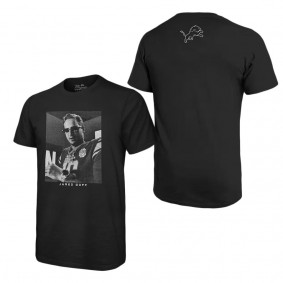 Men's Detroit Lions Jared Goff Majestic Threads Black Graphic T-Shirt