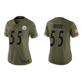 Devin Bush Women's Pittsburgh Steelers Olive 2022 Salute To Service Limited Jersey