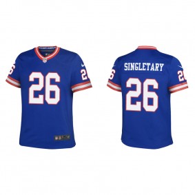 Youth New York Giants Devin Singletary Royal Classic Game Jersey