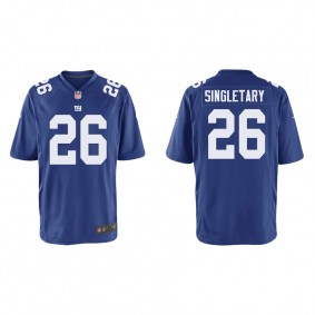 Youth New York Giants Devin Singletary Royal Game Jersey