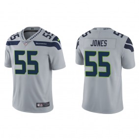 Men's Seattle Seahawks Dre'mont Jones Gray Vapor Limited Jersey