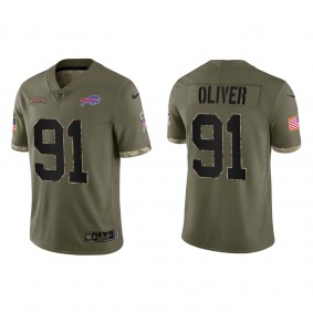 Ed Oliver Buffalo Bills Olive 2022 Salute To Service Limited Jersey