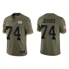 Elgton Jenkins Green Bay Packers Olive 2022 Salute To Service Limited Jersey