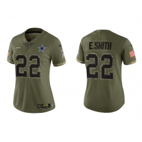 Emmitt Smith Women's Dallas Cowboys Olive 2022 Salute To Service Limited Jersey