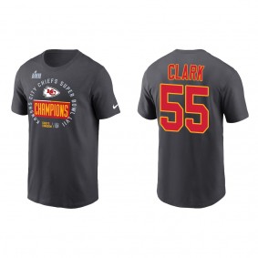Frank Clark Kansas City Chiefs Anthracite Super Bowl LVII Champions Locker Room Trophy Collection T-Shirt