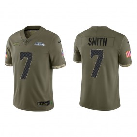 Geno Smith Seattle Seahawks Olive 2022 Salute To Service Limited Jersey