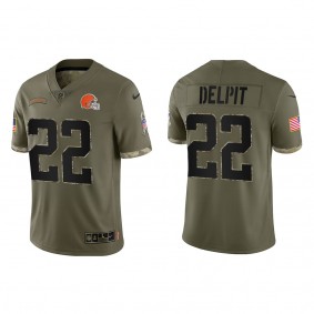 Grant Delpit Cleveland Browns Olive 2022 Salute To Service Limited Jersey
