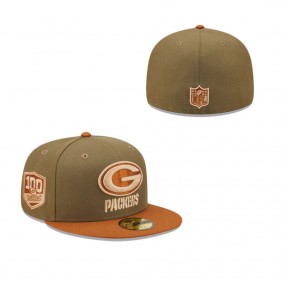 Green Bay Packers 100 Seasons Olive Brown Toasted Peanut 59FIFTY Fitted Hat