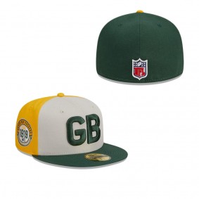 Men's Green Bay Packers Cream Green 2023 Sideline Historic 59FIFTY Fitted Hat