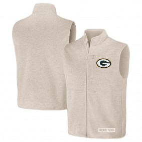 Green Bay Packers NFL x Darius Rucker Full-Zip Sweater Vest Oatmeal