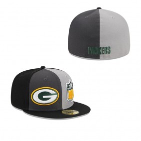 Men's Green Bay Packers Gray Black 2023 Sideline 59FIFTY Fitted Hat