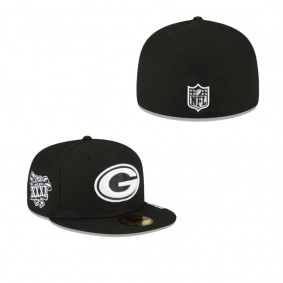 Green Bay Packers Sidepatch Black 59FIFTY Fitted Hat