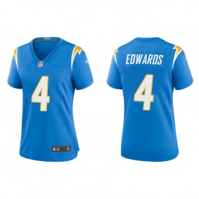 Women's Los Angeles Chargers Gus Edwards Powder Blue Game Jersey