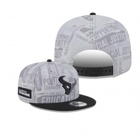 Men's Houston Texans Gray Black 2023 Inspire Change 9FIFTY Snapback Hat