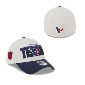 Men's Houston Texans Stone Navy 2023 NFL Draft 39THIRTY Flex Hat