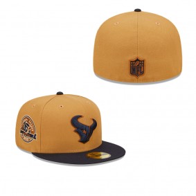 Men's Houston Texans Tan Navy Inaugural Season Wheat 59FIFTY fitted hat