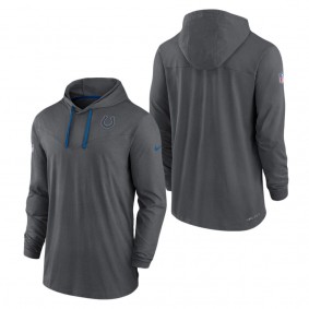 Men's Indianapolis Colts Charcoal Sideline Pop Performance Pullover Long Sleeve Hoodie T-Shirt