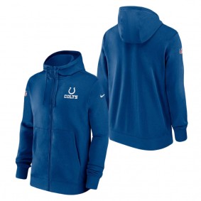 Men's Indianapolis Colts Nike Blue Sideline Club Performance Full-Zip Hoodie