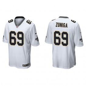 Men's New Orleans Saints Jabari Zuniga White Game Jersey