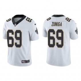 Men's New Orleans Saints Jabari Zuniga White Vapor Limited Jersey