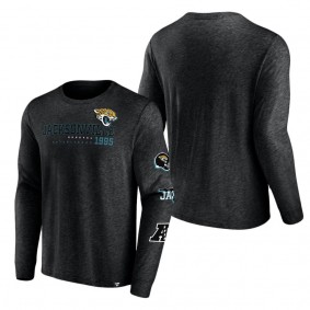 Men's Jacksonville Jaguars Heather Black High Whip Pitcher Long Sleeve T-Shirt