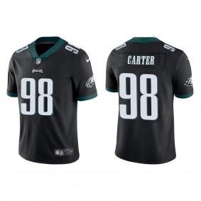 Men's Philadelphia Eagles Jalen Carter Black 2023 NFL Draft Vapor Limited Jersey