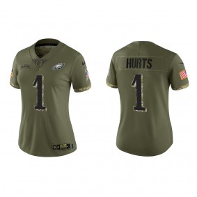 Jalen Hurts Women's Philadelphia Eagles Olive 2022 Salute To Service Limited Jersey