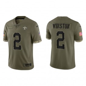 Jameis Winston New Orleans Saints Olive 2022 Salute To Service Limited Jersey