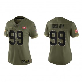 Javon Kinlaw Women's San Francisco 49ers Olive 2022 Salute To Service Limited Jersey