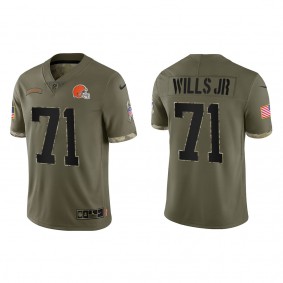 Jedrick Wills Cleveland Browns Olive 2022 Salute To Service Limited Jersey