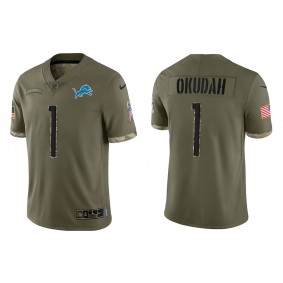 Jeff Okudah Detroit Lions Olive 2022 Salute To Service Limited Jersey