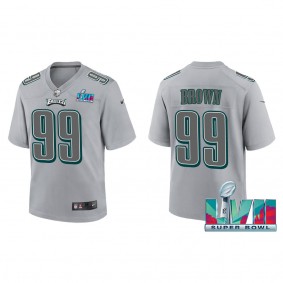 Jerome Brown Youth Philadelphia Eagles Nike Gray Super Bowl LVII Patch Atmosphere Fashion Game Jersey