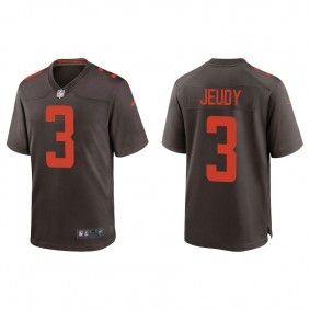 Men's Cleveland Browns Jerry Jeudy Brown Alternate Game Jersey