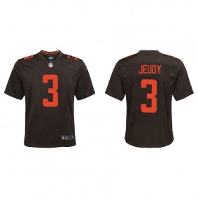 Youth Cleveland Browns Jerry Jeudy Brown Alternate Game Jersey