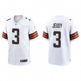 Men's Cleveland Browns Jerry Jeudy White Game Jersey
