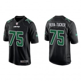 Jersey New York Jets Alijah Vera-Tucker Men's Fashion Game Black