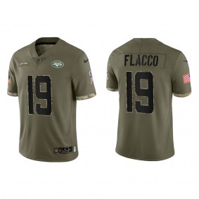 Joe Flacco New York Jets Olive 2022 Salute To Service Limited Jersey