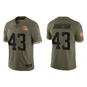 John Johnson Cleveland Browns Olive 2022 Salute To Service Limited Jersey