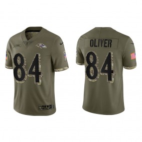 Josh Oliver Baltimore Ravens Olive 2022 Salute To Service Limited Jersey