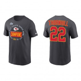 Juan Thornhill Kansas City Chiefs Anthracite Super Bowl LVII Champions Locker Room Trophy Collection T-Shirt