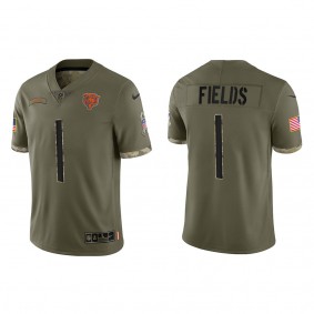 Justin Fields Chicago Bears Olive 2022 Salute To Service Limited Jersey
