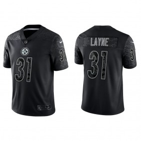 Justin Layne Pittsburgh Steelers Black Reflective Limited Jersey
